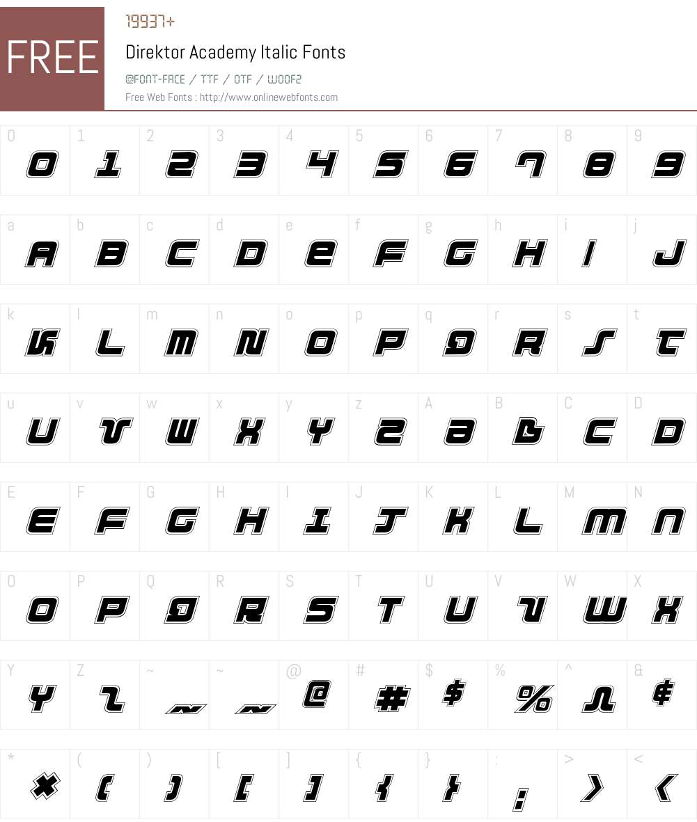 Direktor Academy Italic Font Screenshots