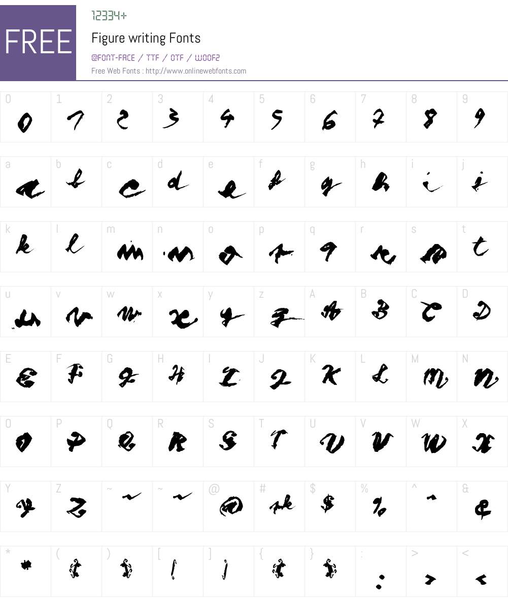 Figure writing Font Screenshots
