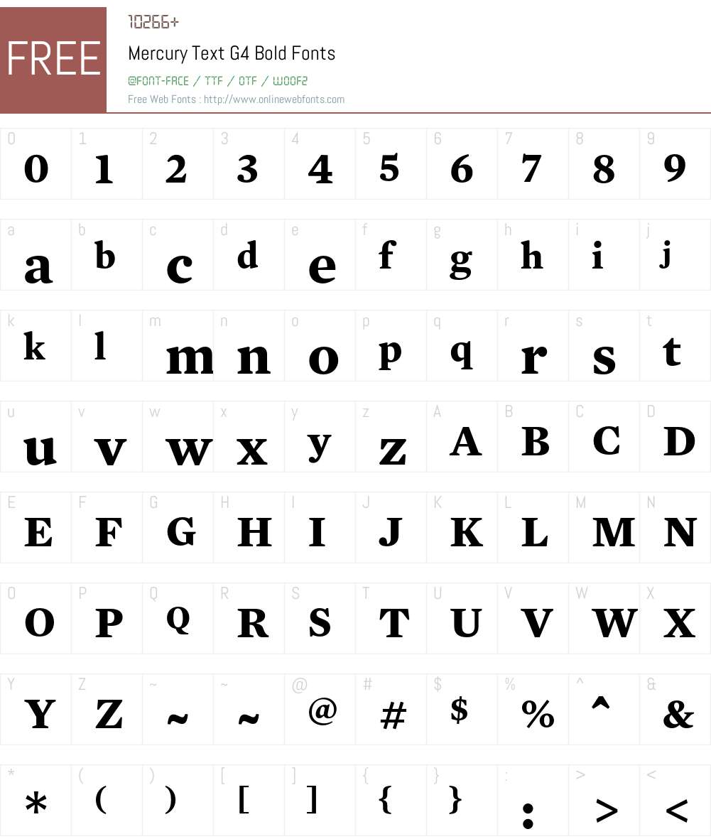 Mercury Text G4 Font Screenshots