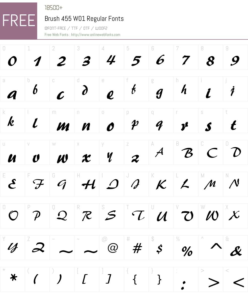 Brush455W01-Regular Font Screenshots
