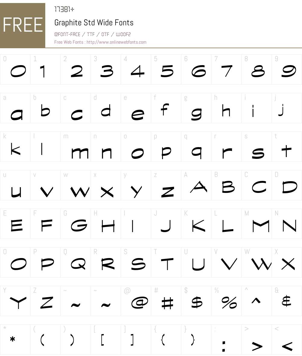 Graphite Std Font Screenshots