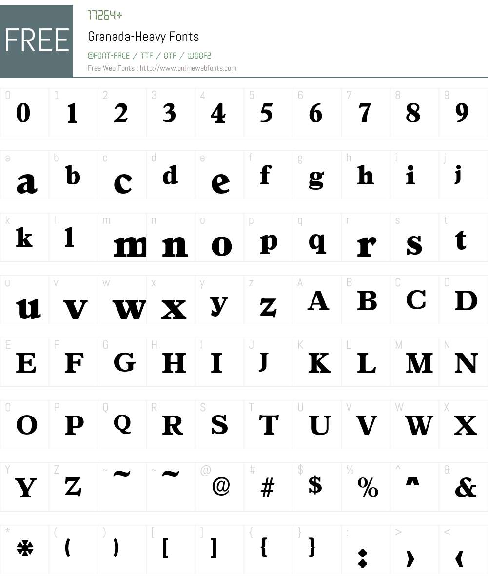 Granada-Heavy Font Screenshots