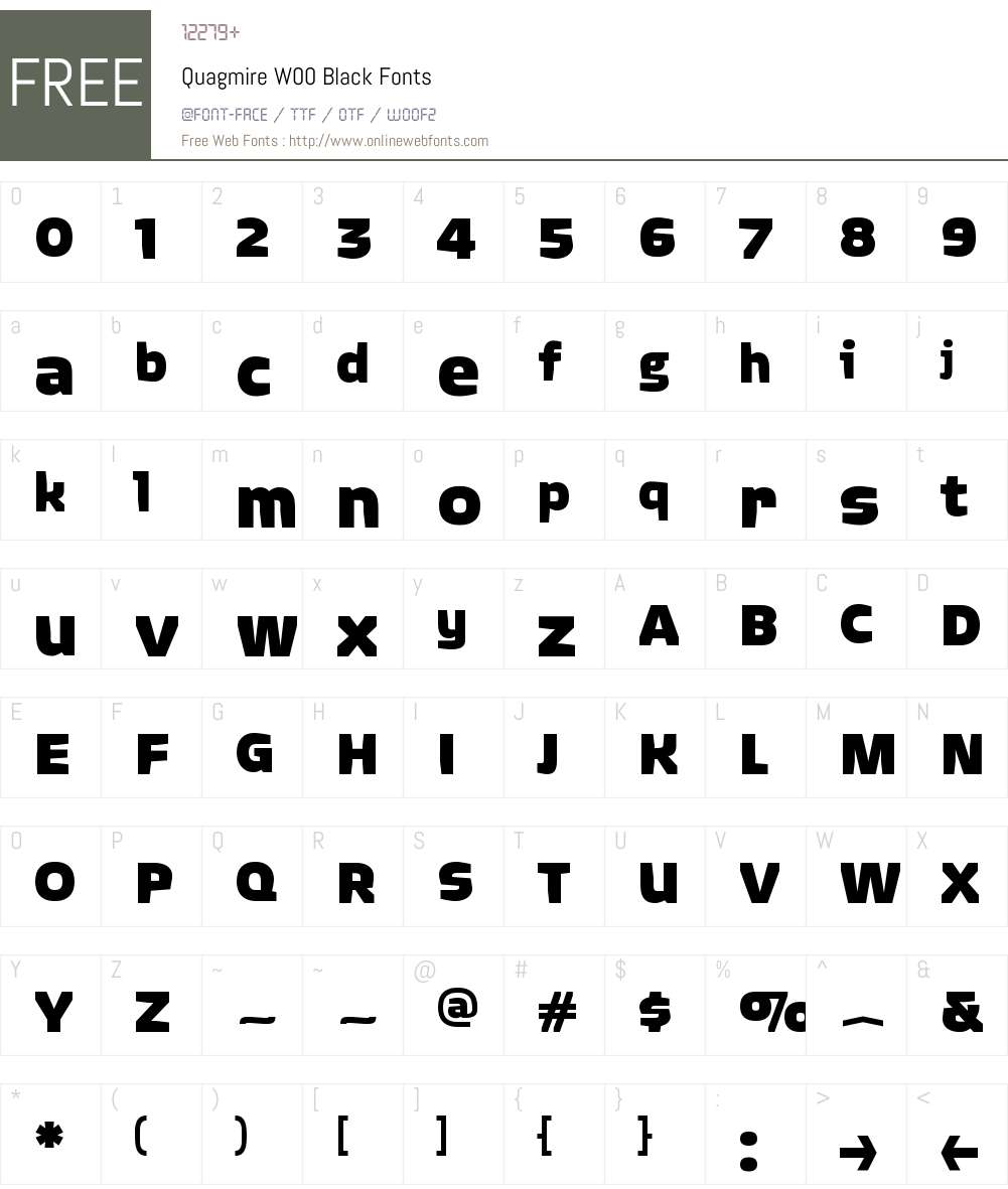 QuagmireW00-Black Font Screenshots