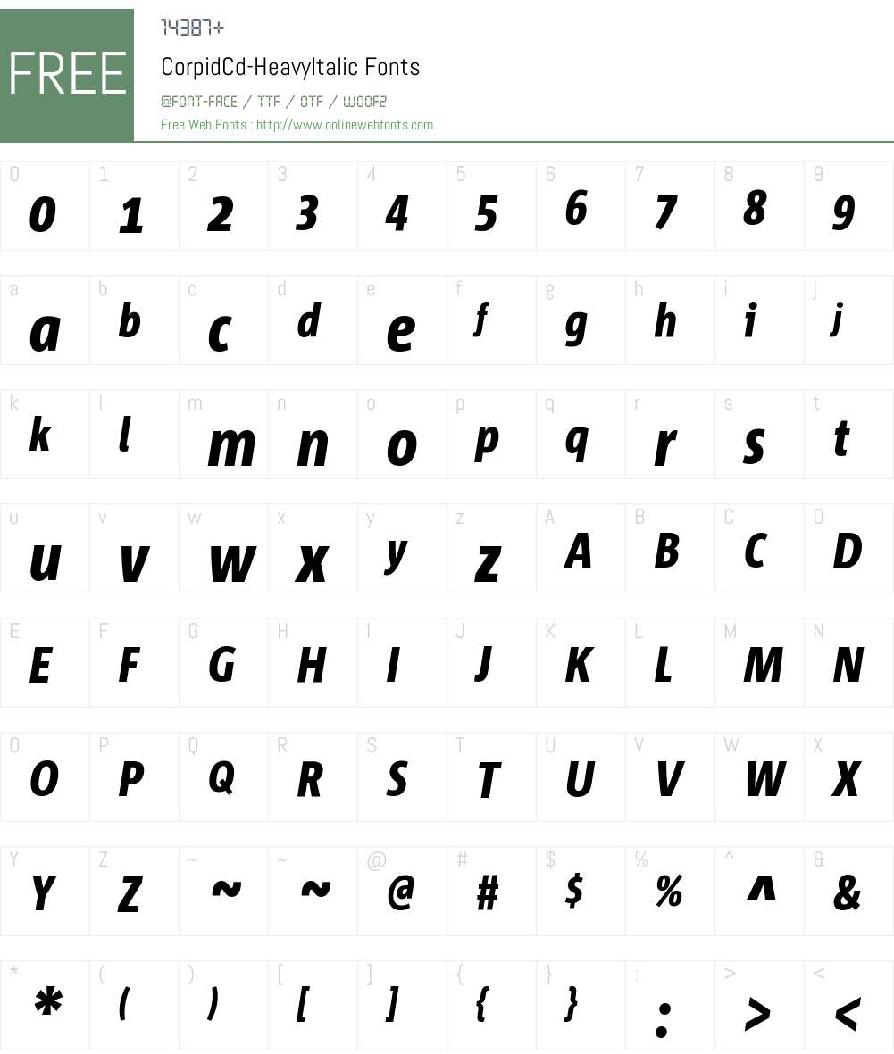 Corpid Cd Heavy Font Screenshots