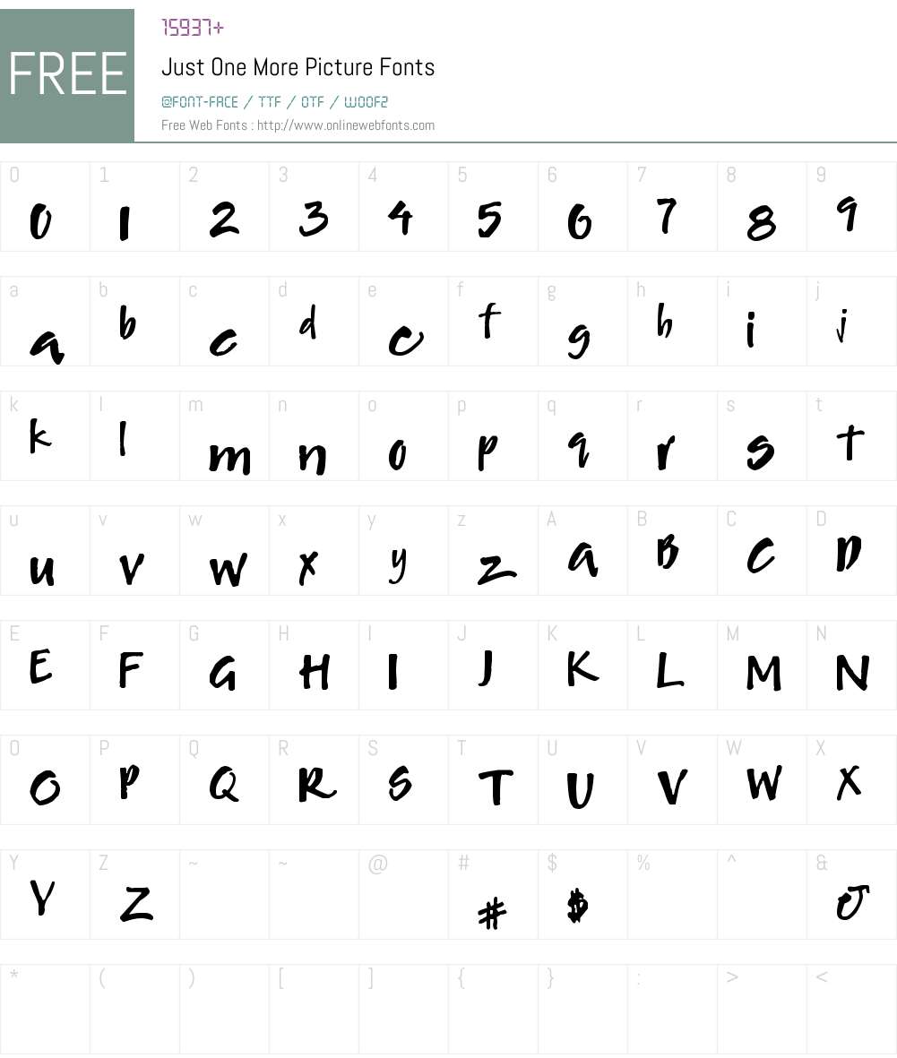 Just One More Picture Font Screenshots