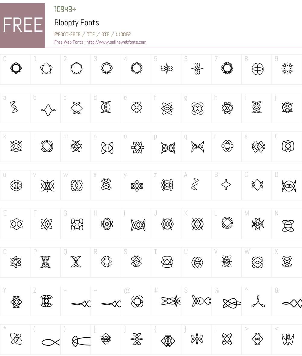 BlooptyW95-Reg Font Screenshots
