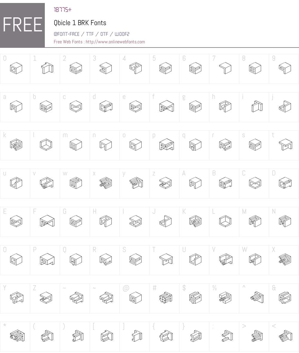 Qbicle 1 BRK Font Screenshots