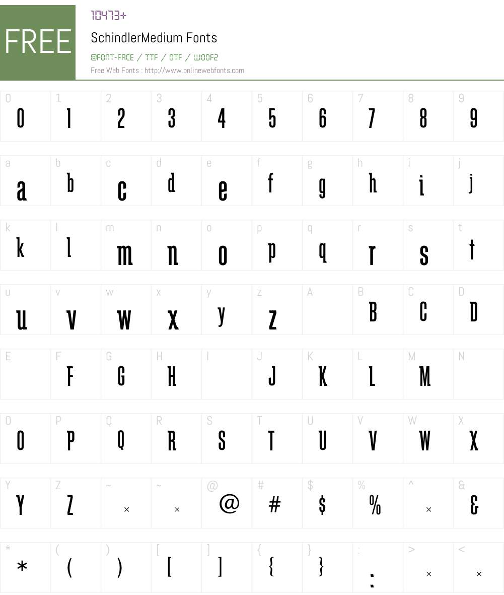 SchindlerMedium Font Screenshots