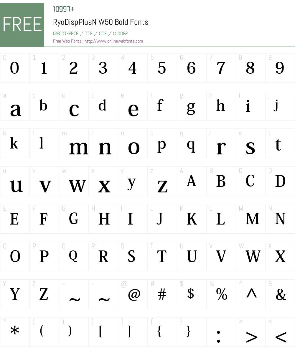 Display PlusN B Font Screenshots