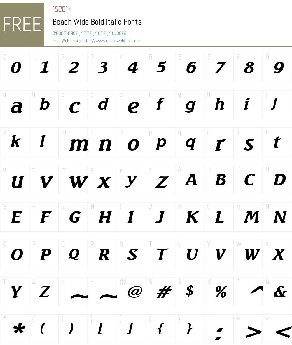 Beach Wide Font Screenshots