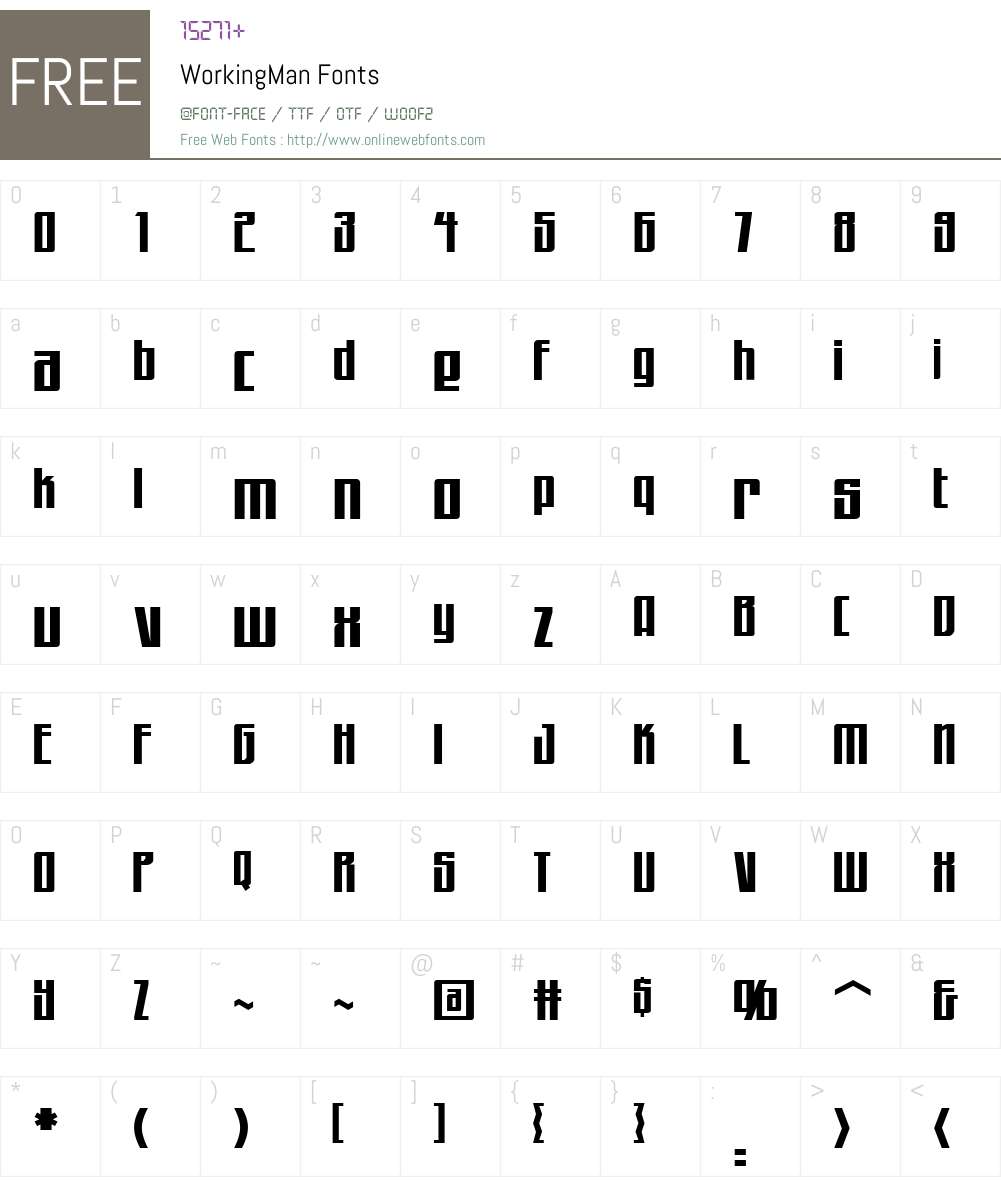 WorkingMan Font Screenshots