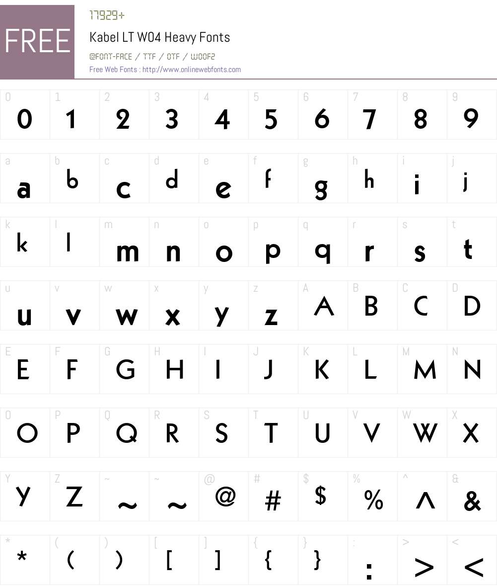 Kabel Font Screenshots