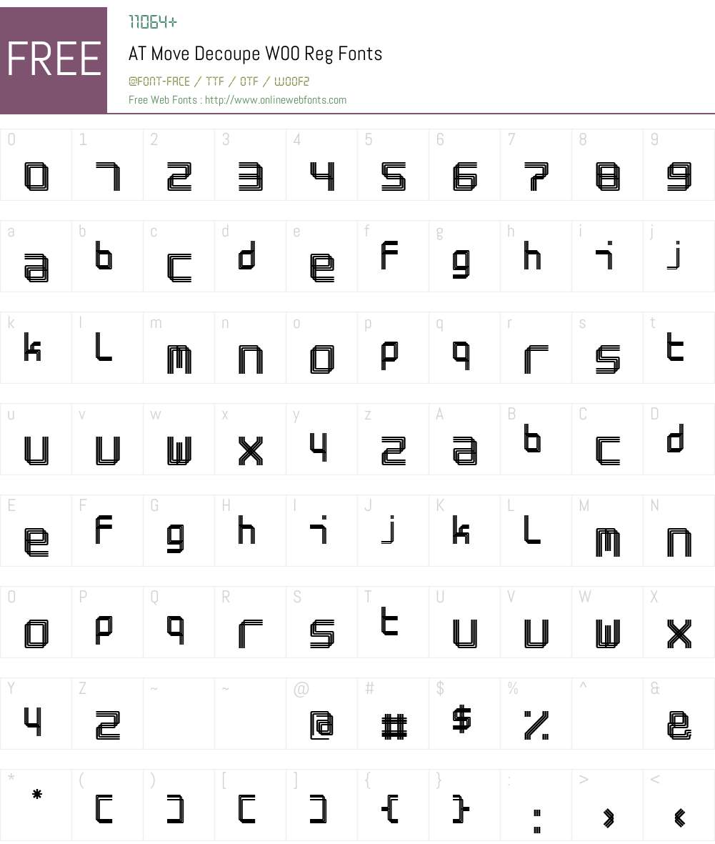 ATMoveDecoupeW00-Reg Font Screenshots