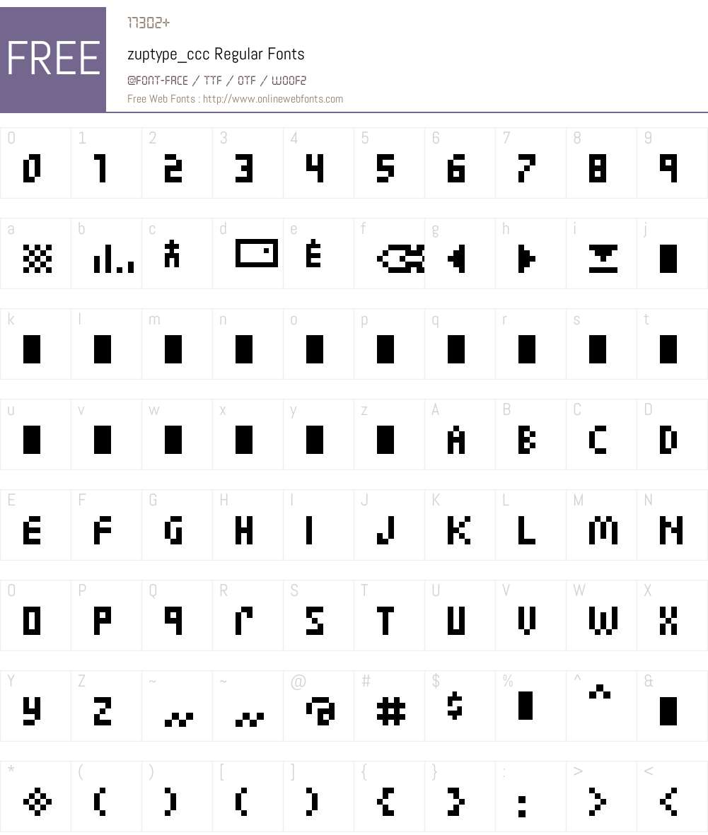 zuptype_ccc Font Screenshots