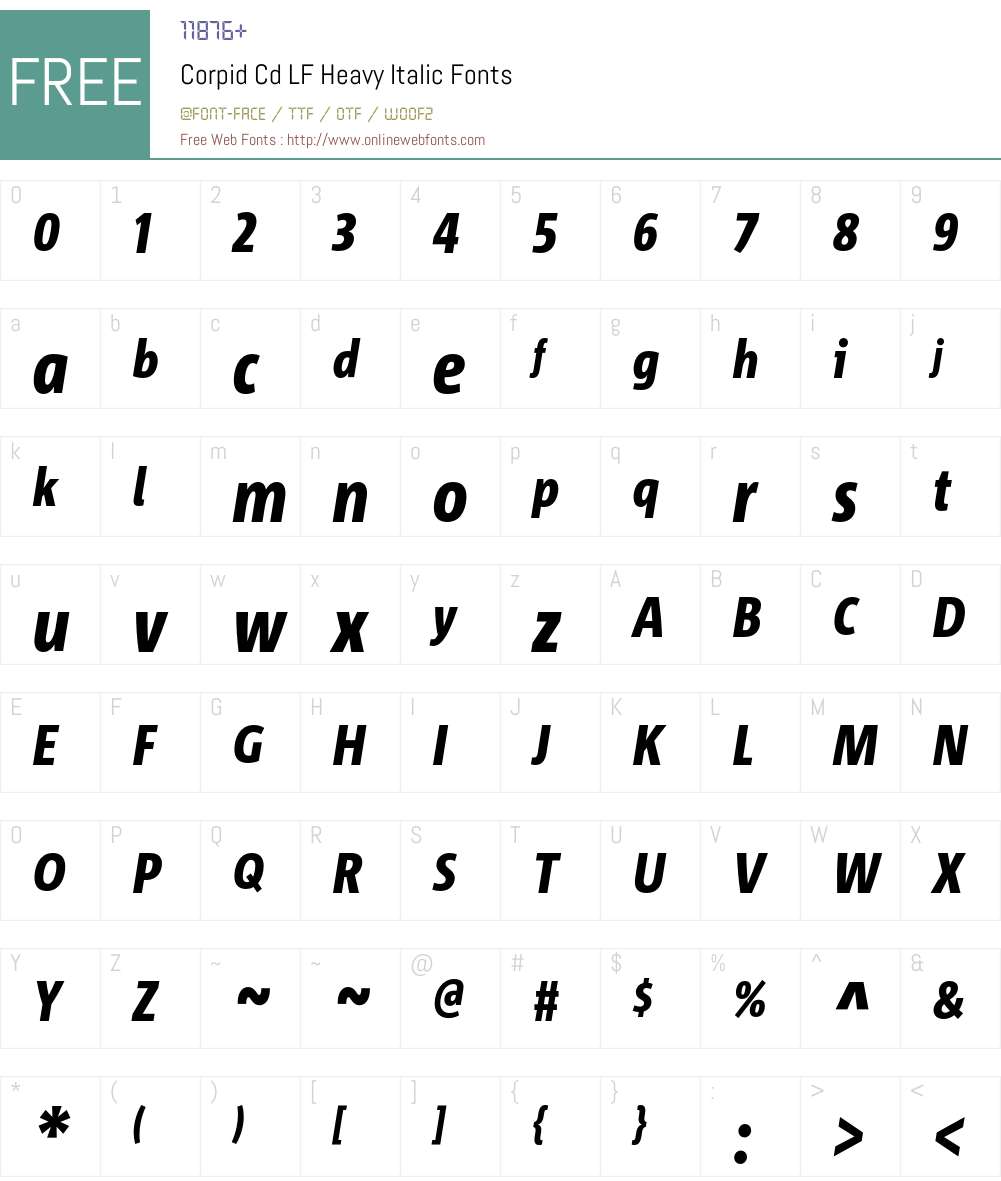 Corpid Cd LF Font Screenshots