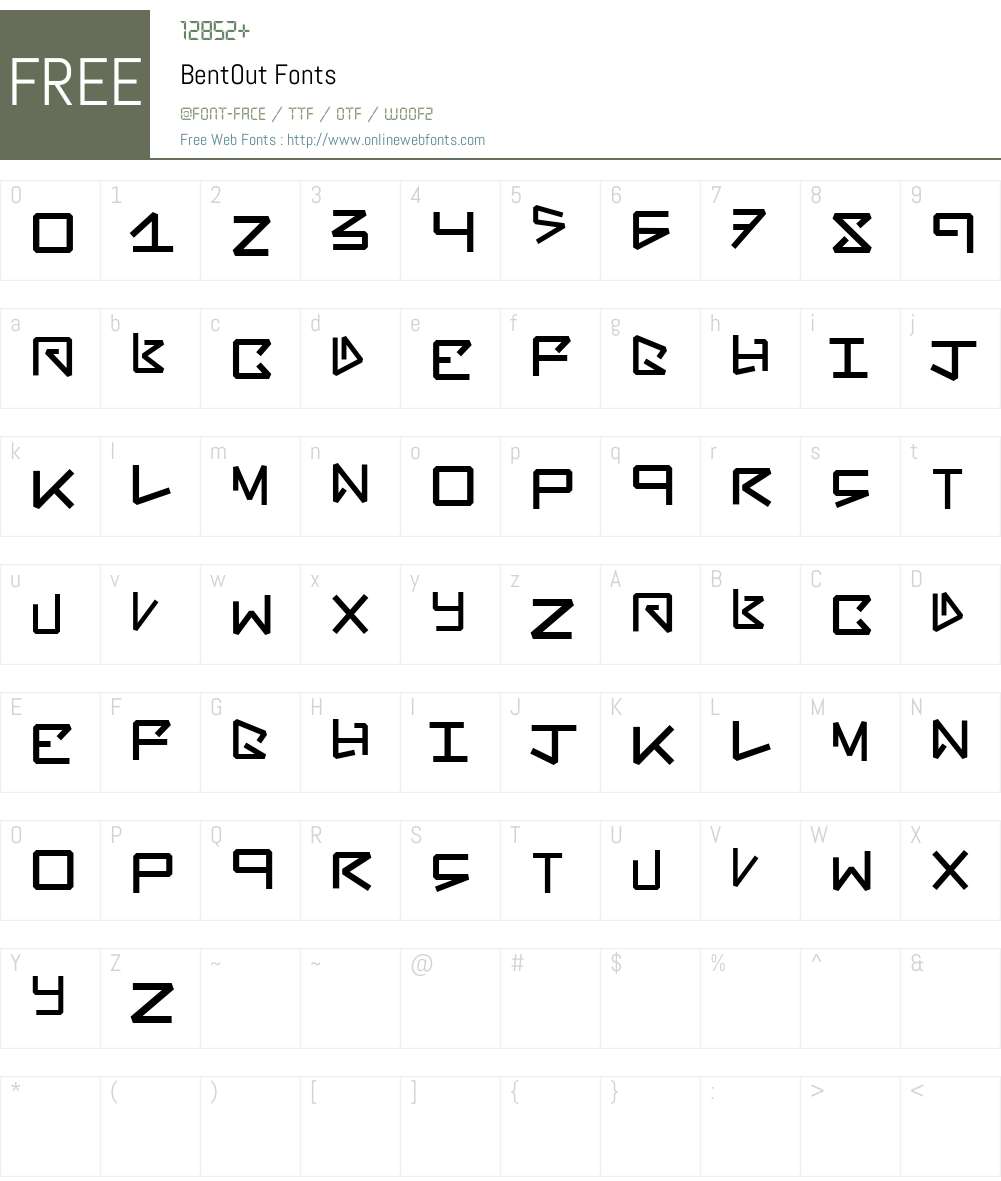BentOut Font Screenshots