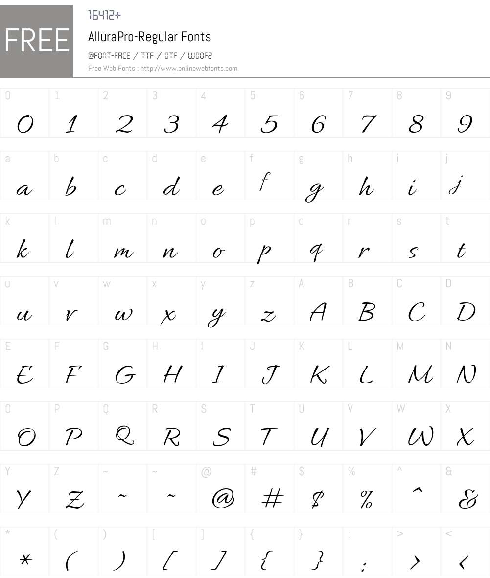 AlluraPro-Regular Font Screenshots