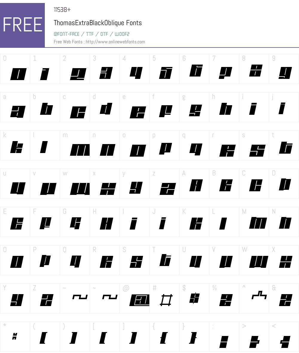 ThomasW00-ExtraBlackObl Font Screenshots