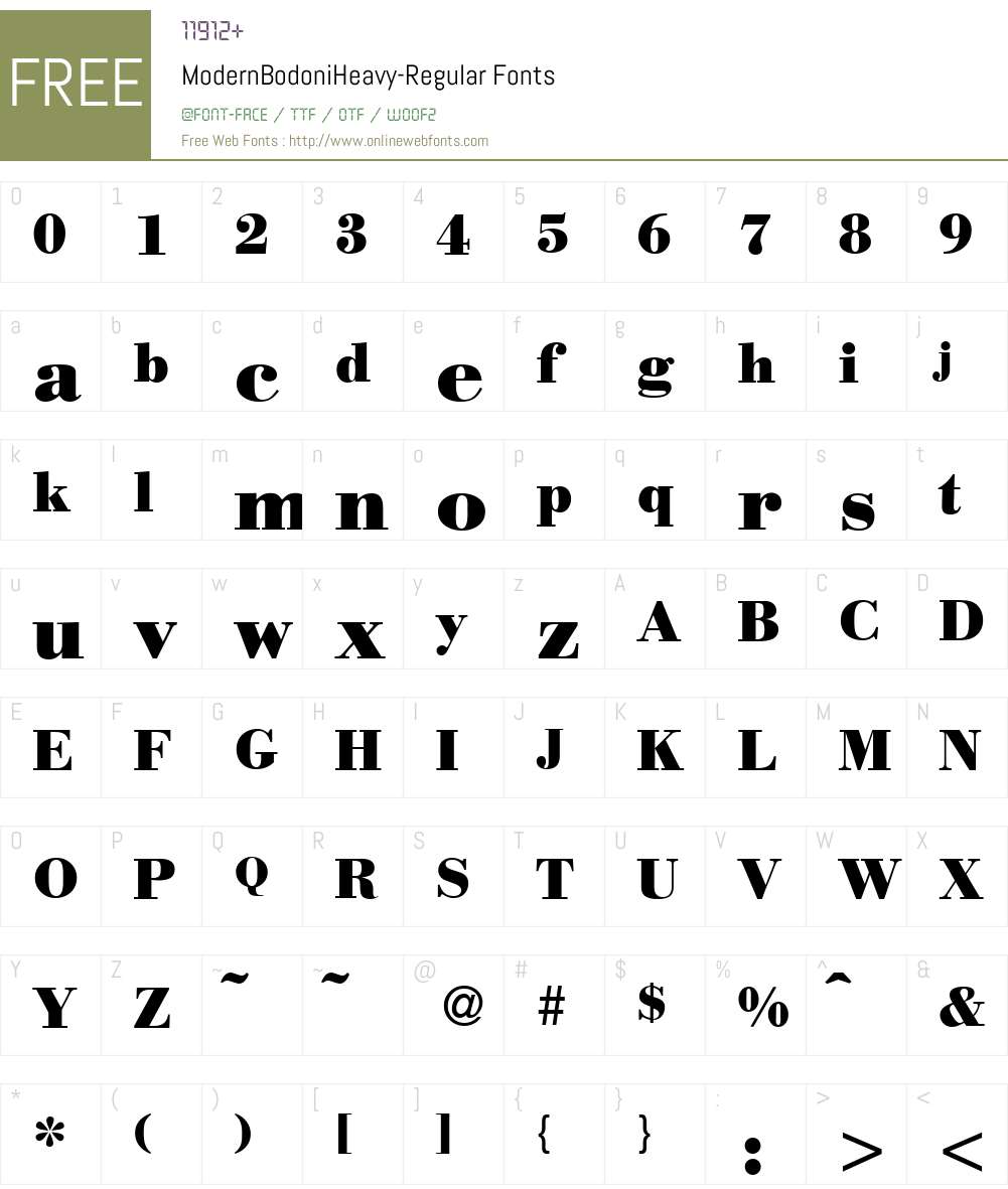 ModernBodoniHeavy Font Screenshots