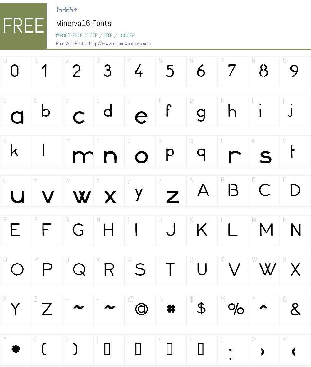 Minerva16 Font Screenshots