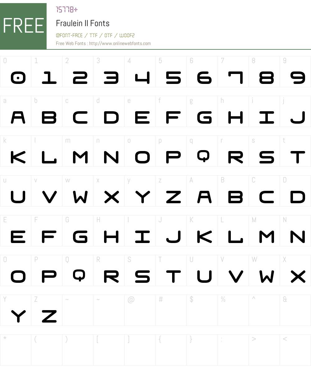 Fraulein II Font Screenshots