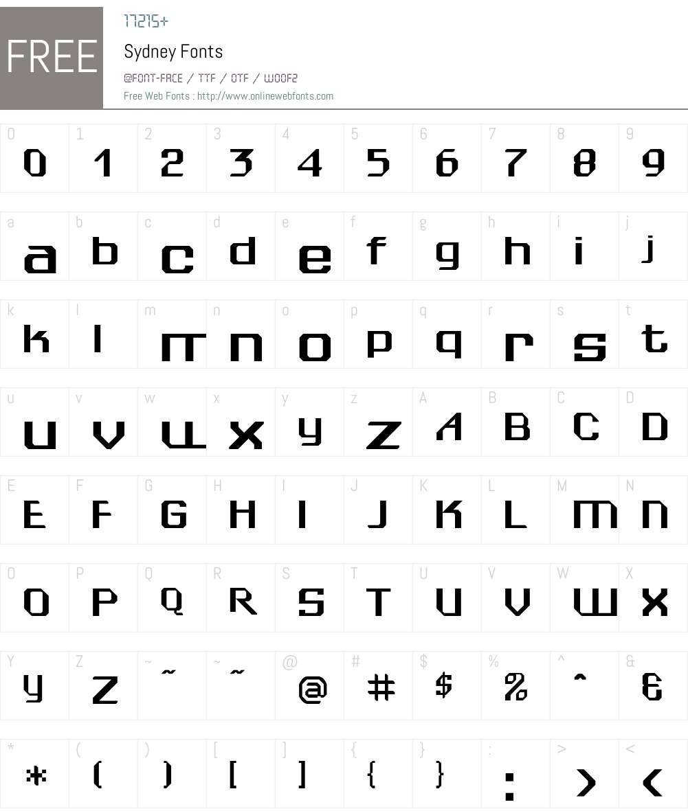 Sydney Font Screenshots