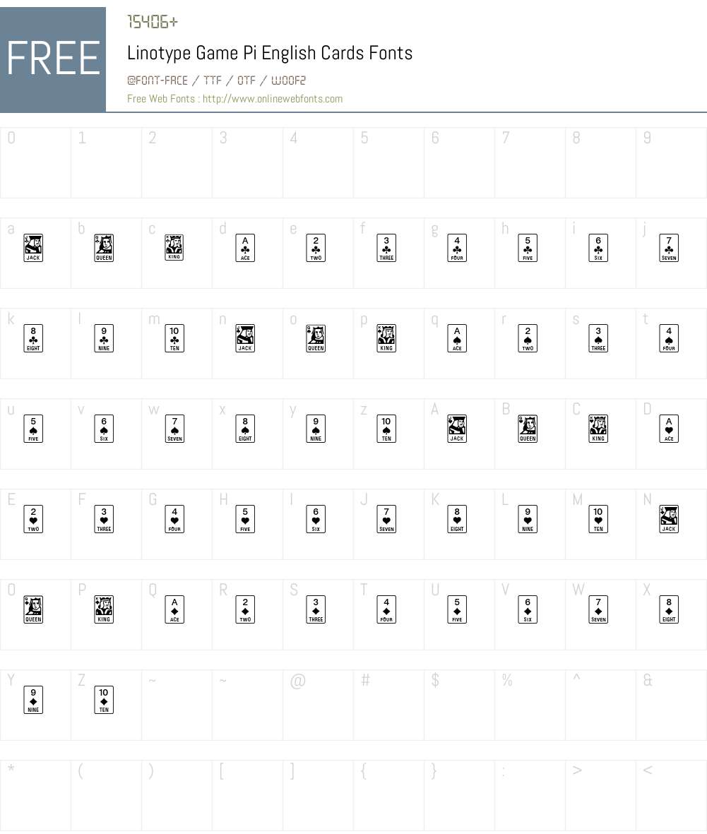 Linotype Game Pi Font Screenshots