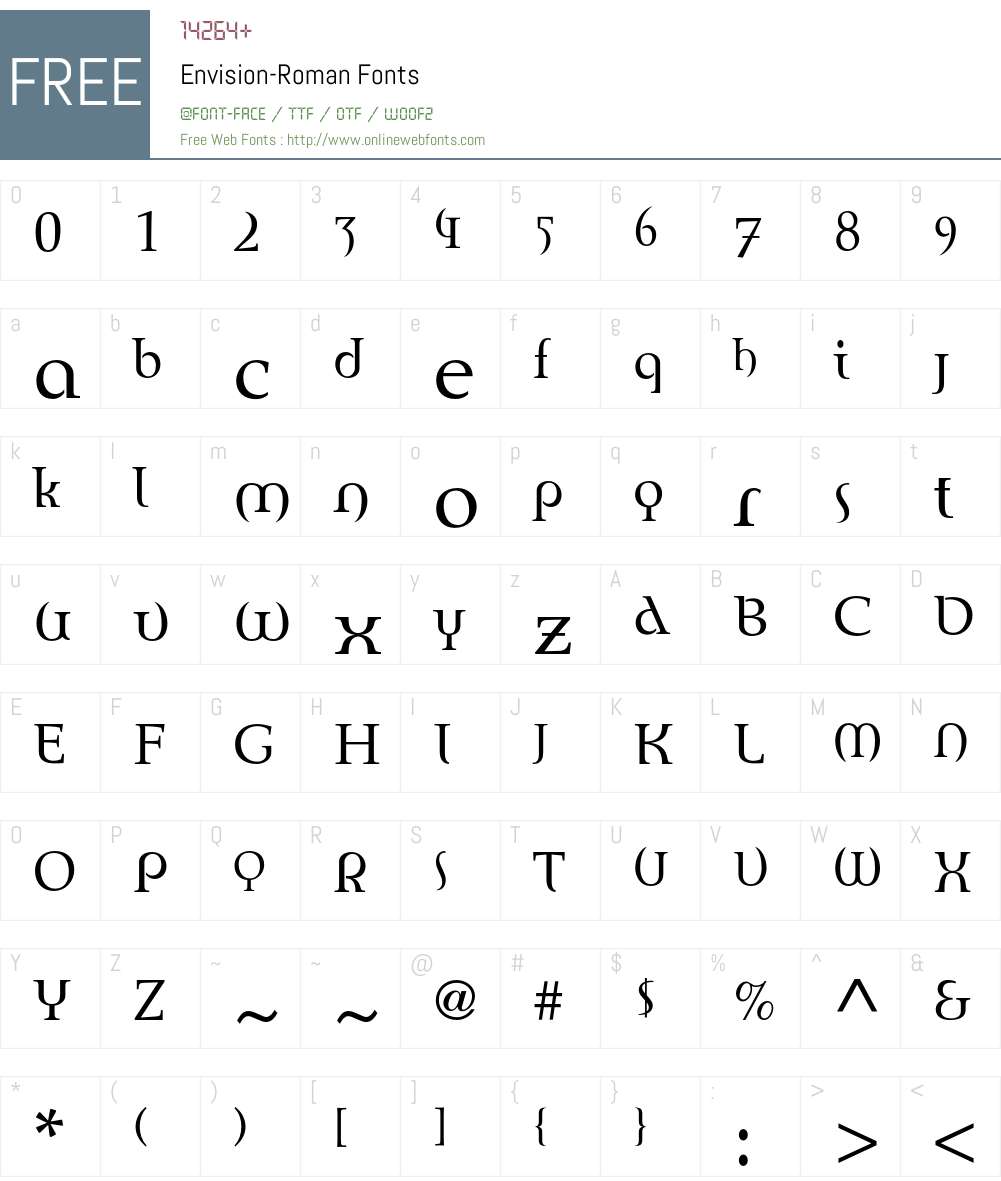 Envision Font Screenshots