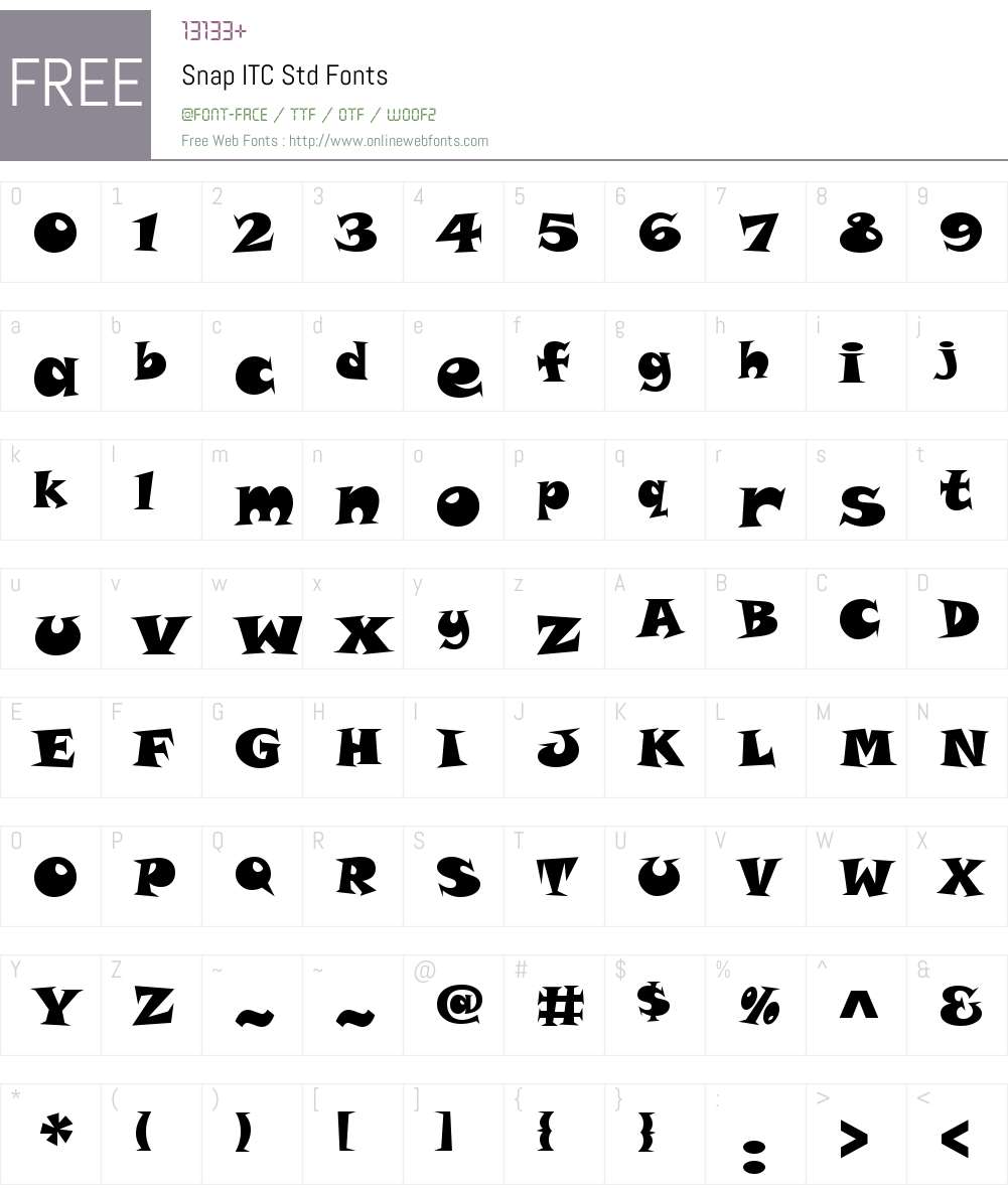 Snap ITC Std Font Screenshots