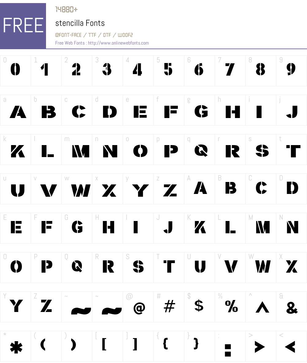stencilla Font Screenshots