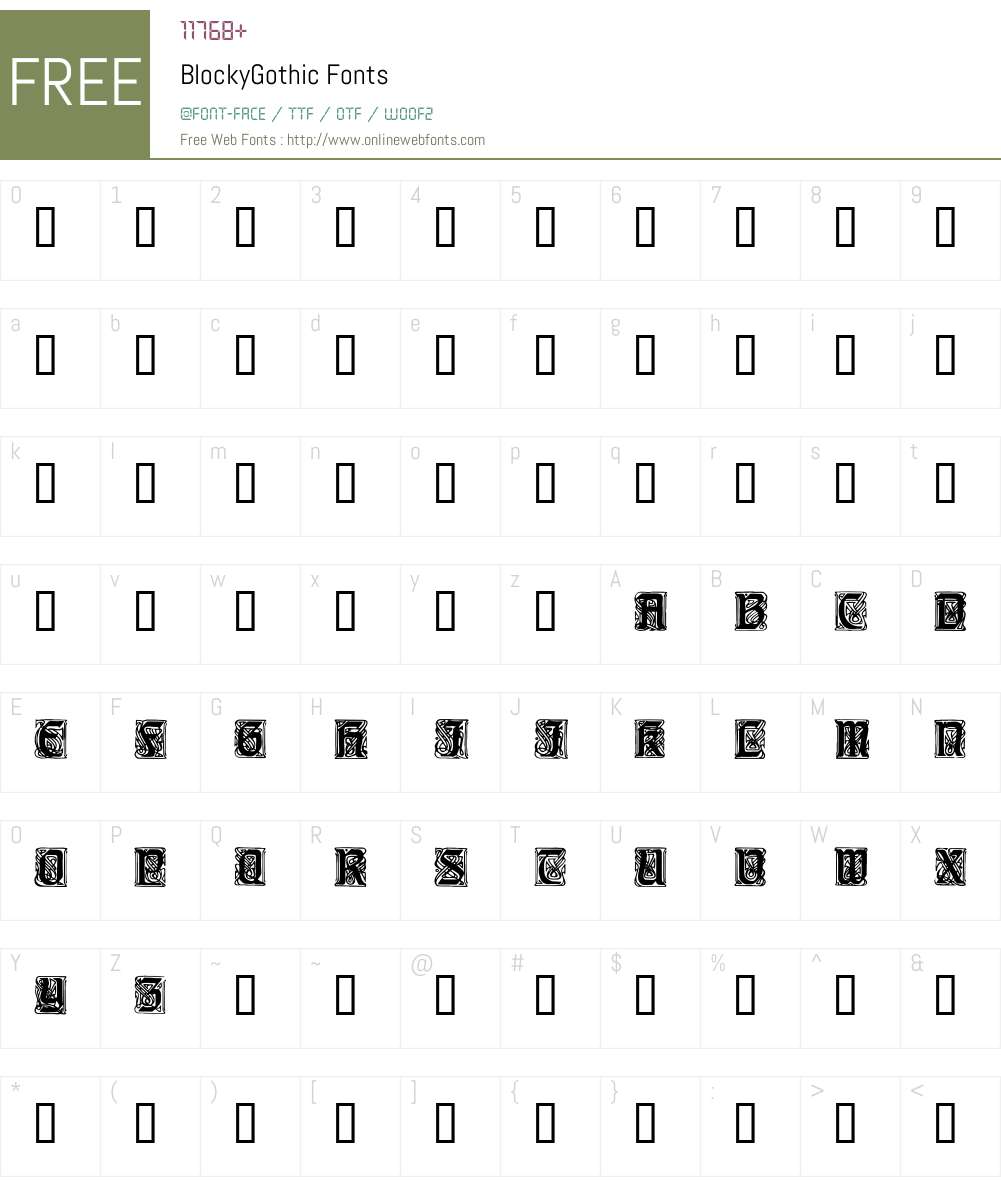 BlockyGothic Font Screenshots