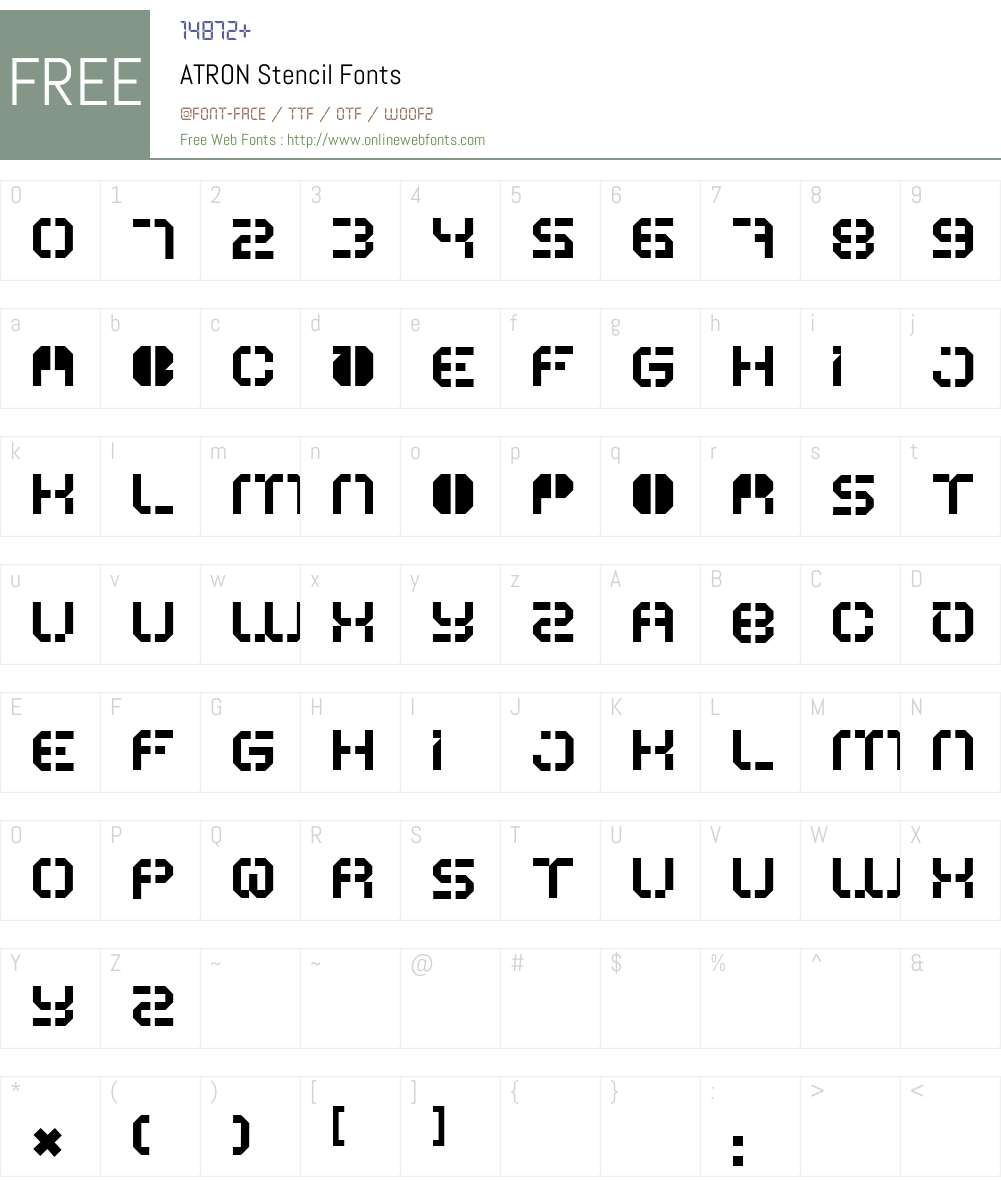 ATRON Font Screenshots