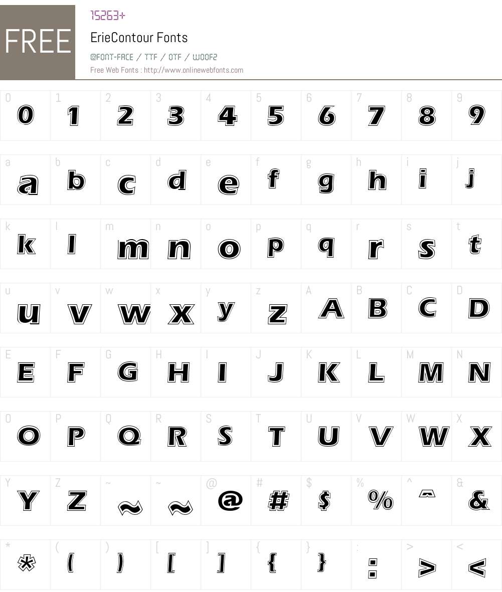 ErieContour Font Screenshots