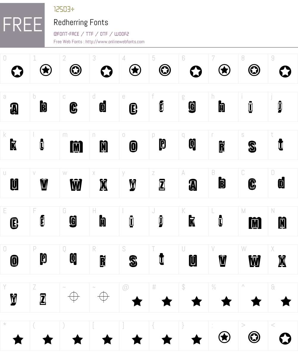 Redherring Font Screenshots