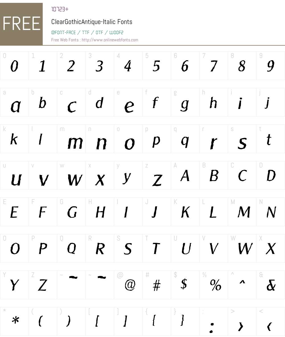 ClearGothicAntique Font Screenshots