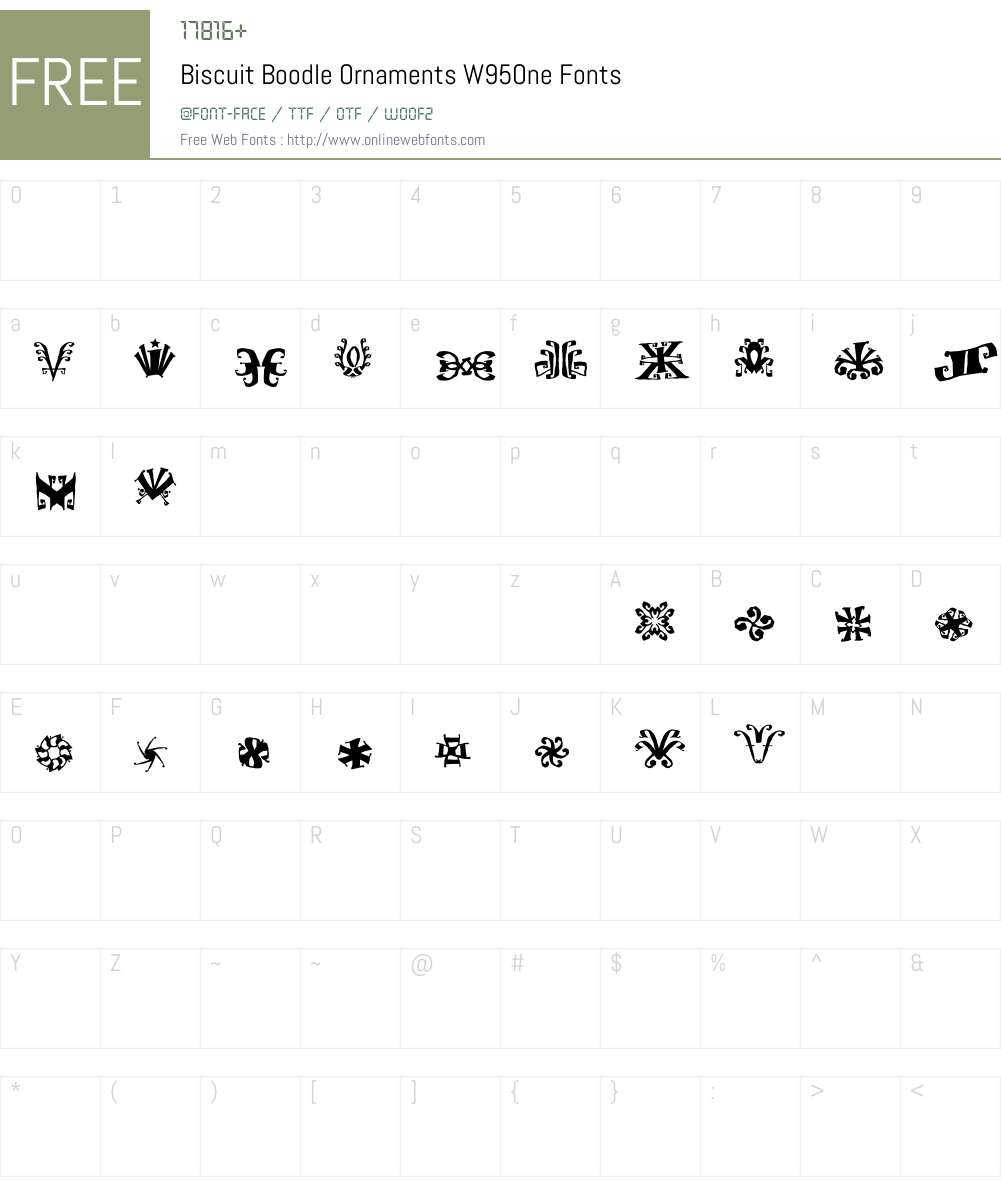 Biscuit Boodle Ornaments One Font Screenshots