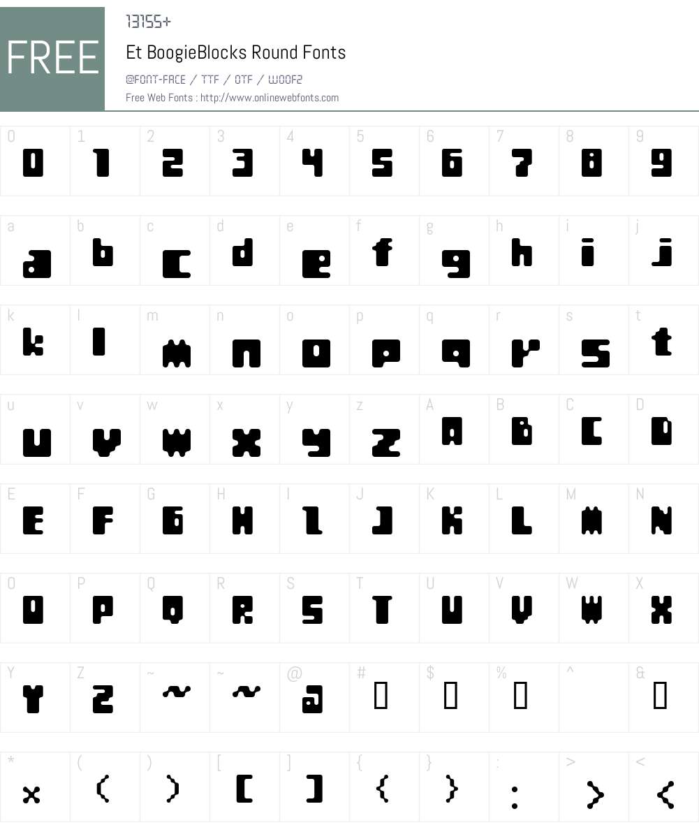 Et BoogieBlocks Font Screenshots