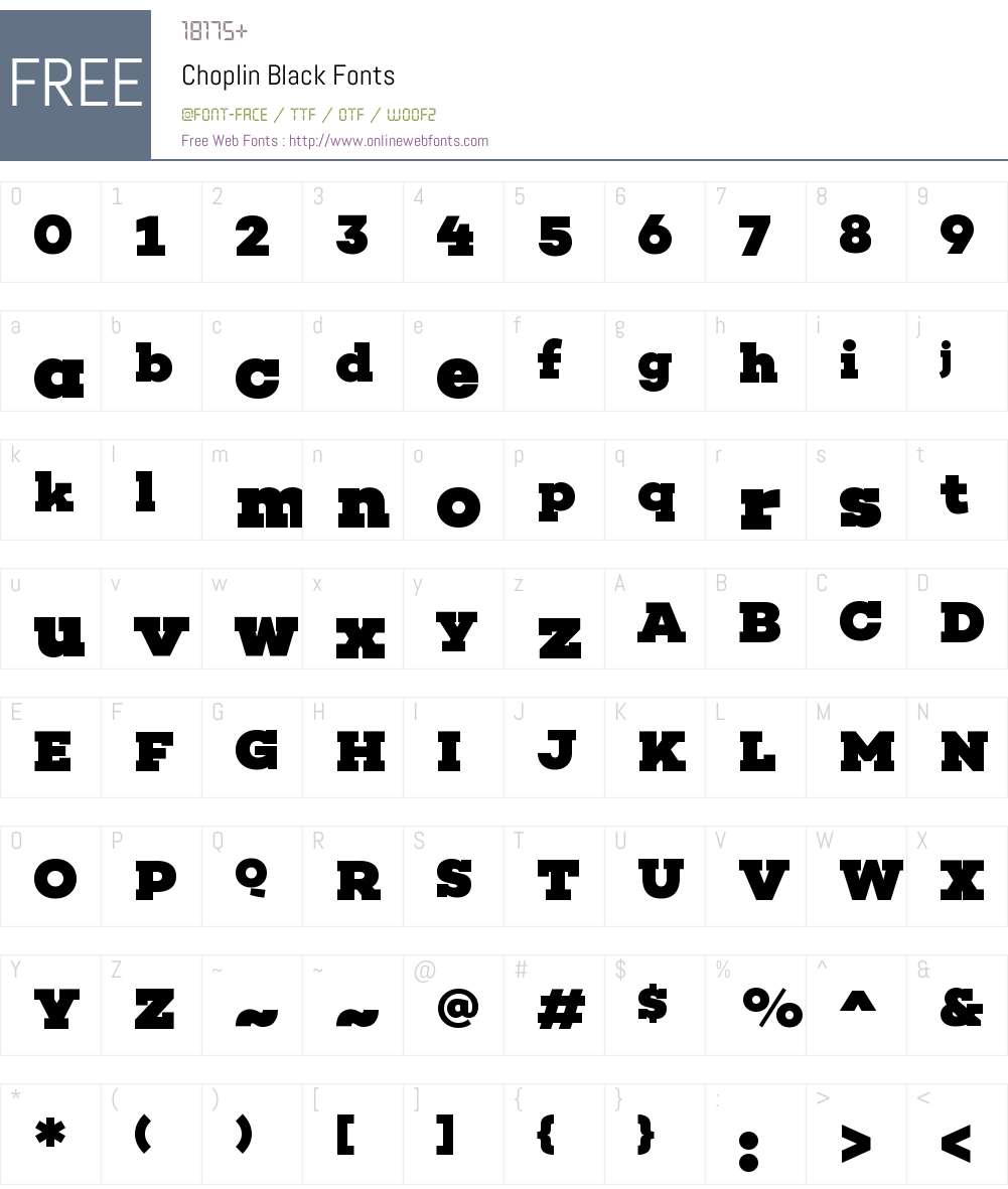 Choplin Black Font Screenshots
