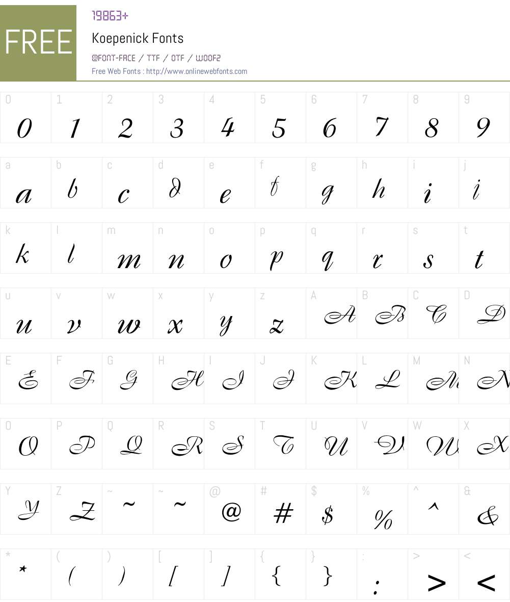 Koepenick Font Screenshots