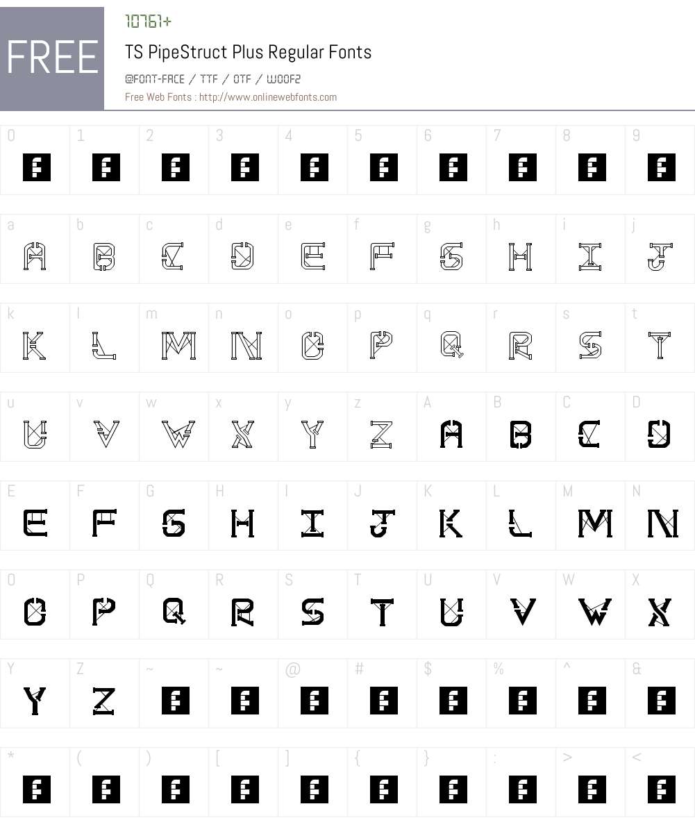 TS PipeStruct Plus Font Screenshots