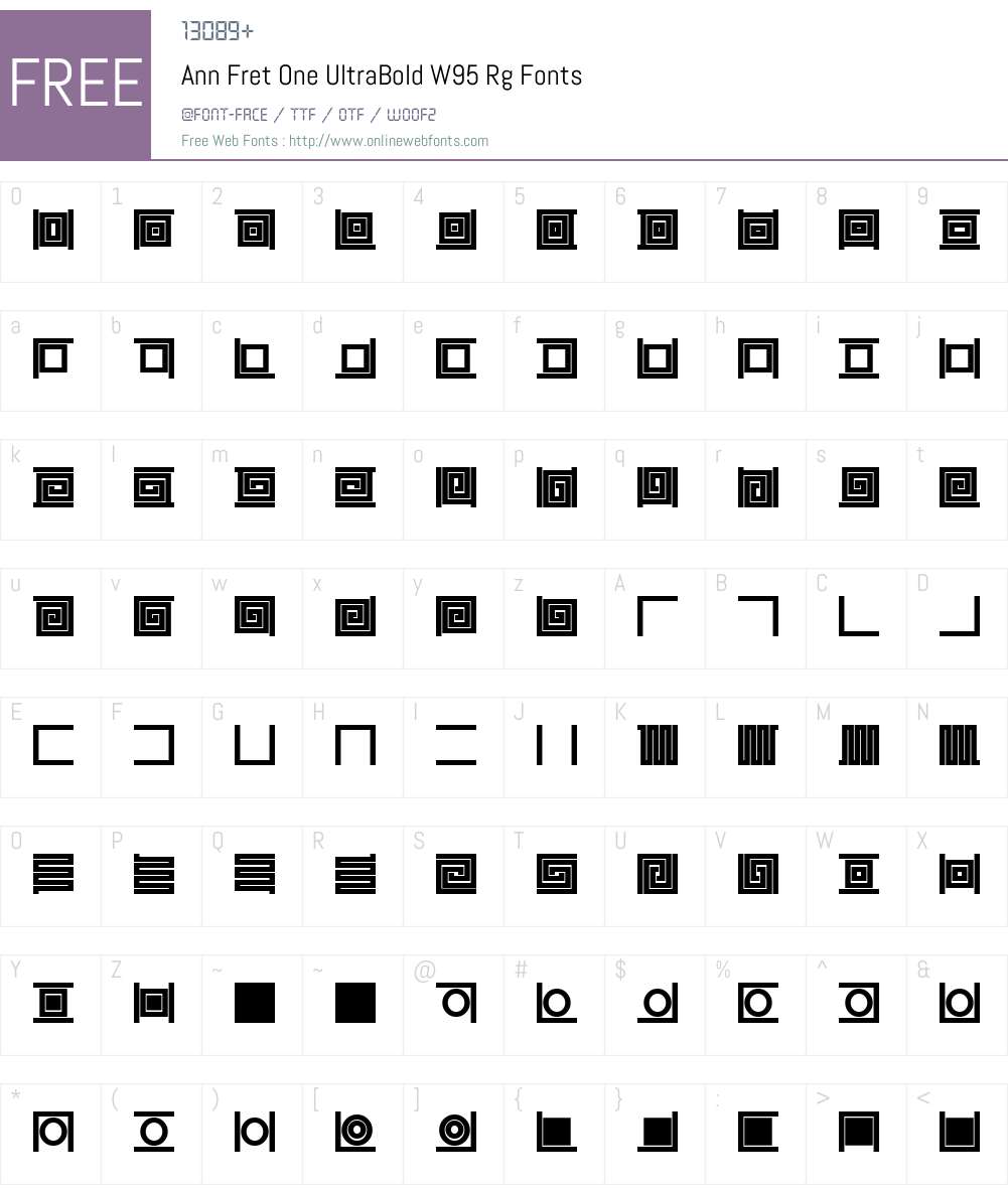 Ann Fret One UltraBold Font Screenshots