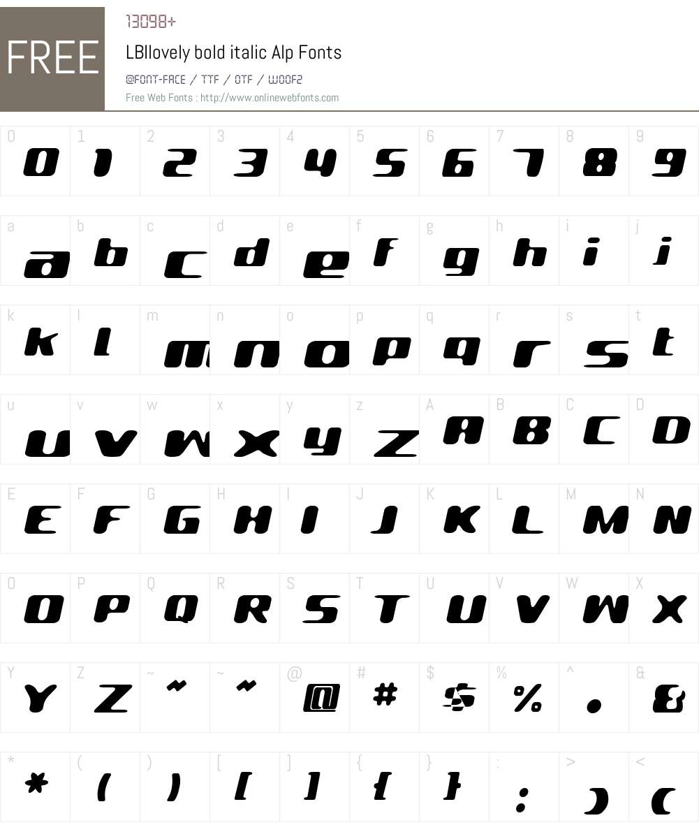 LBIlovely bold italic Font Screenshots