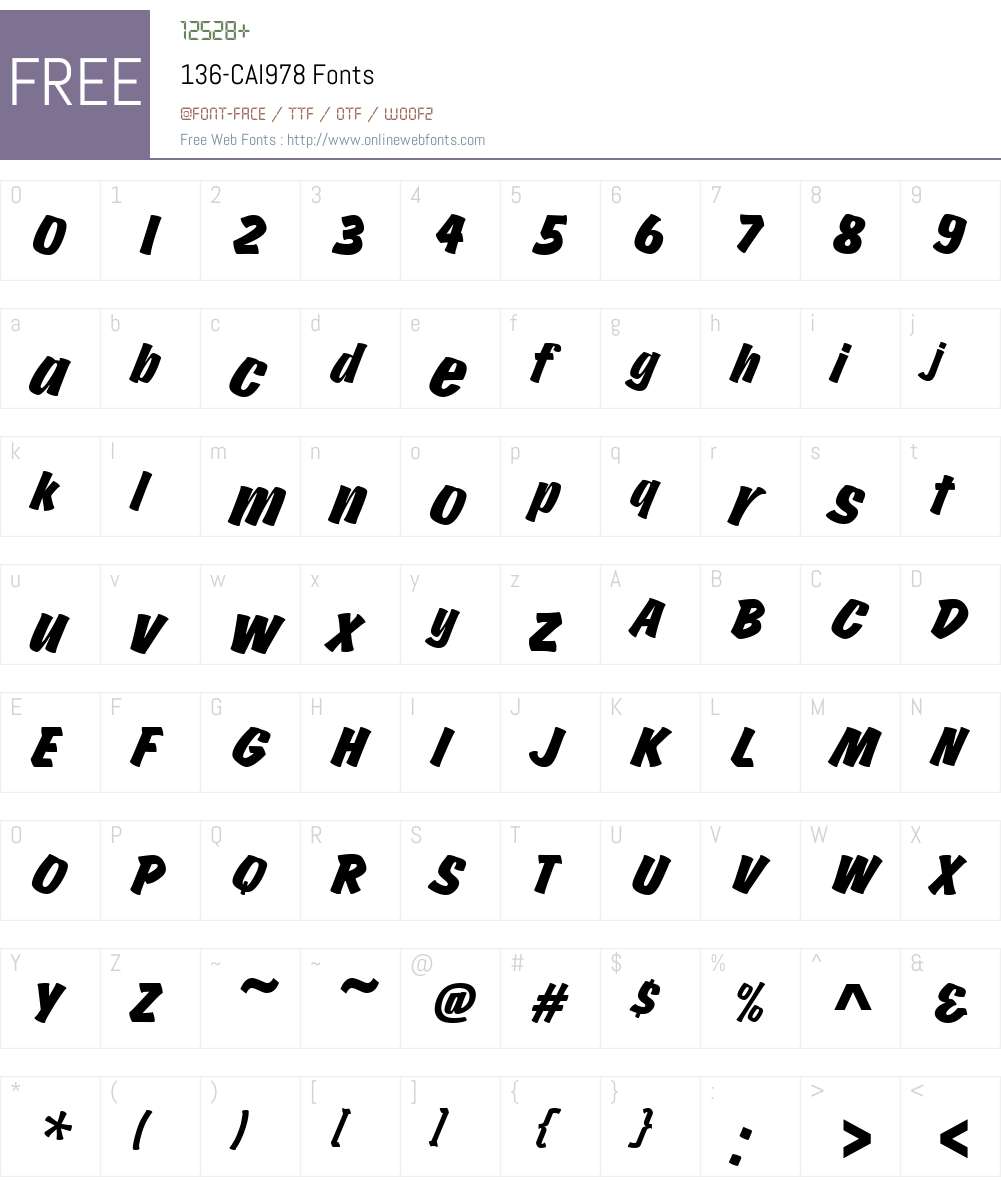 136-CAI978 Font Screenshots
