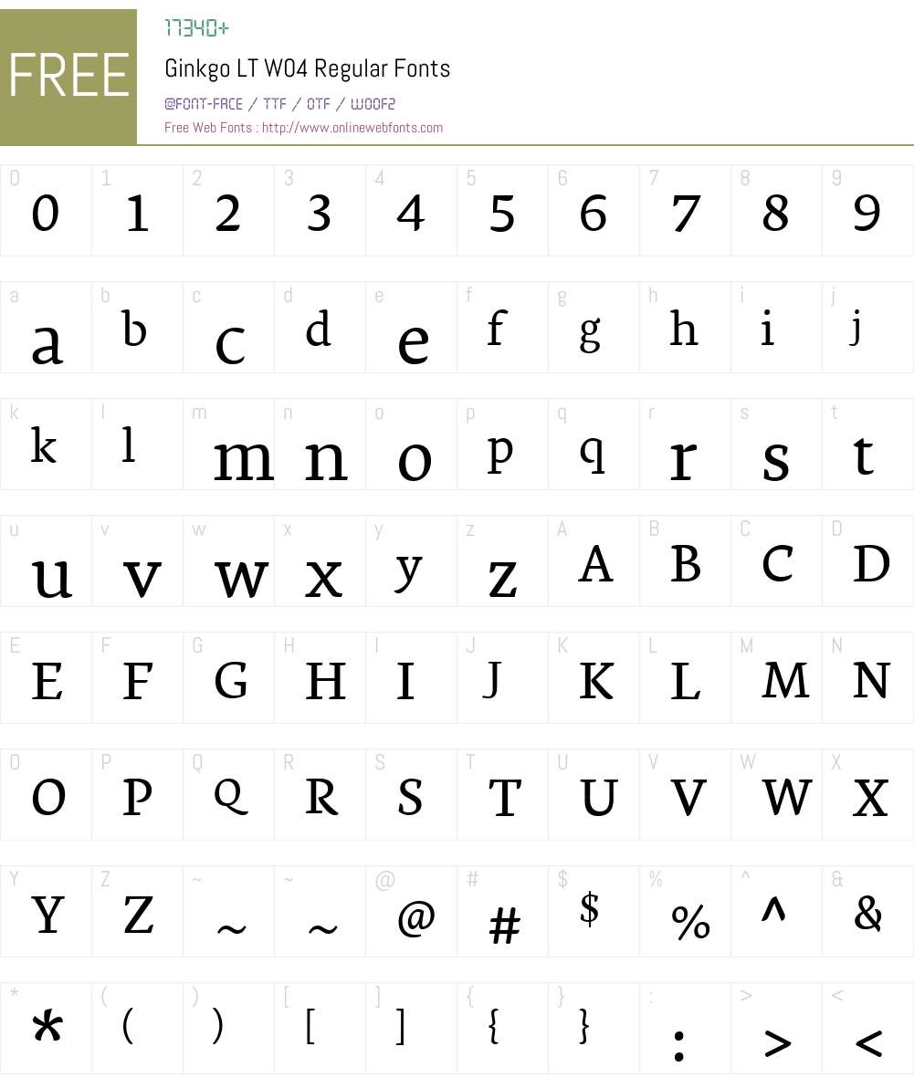 Ginkgo Font Screenshots
