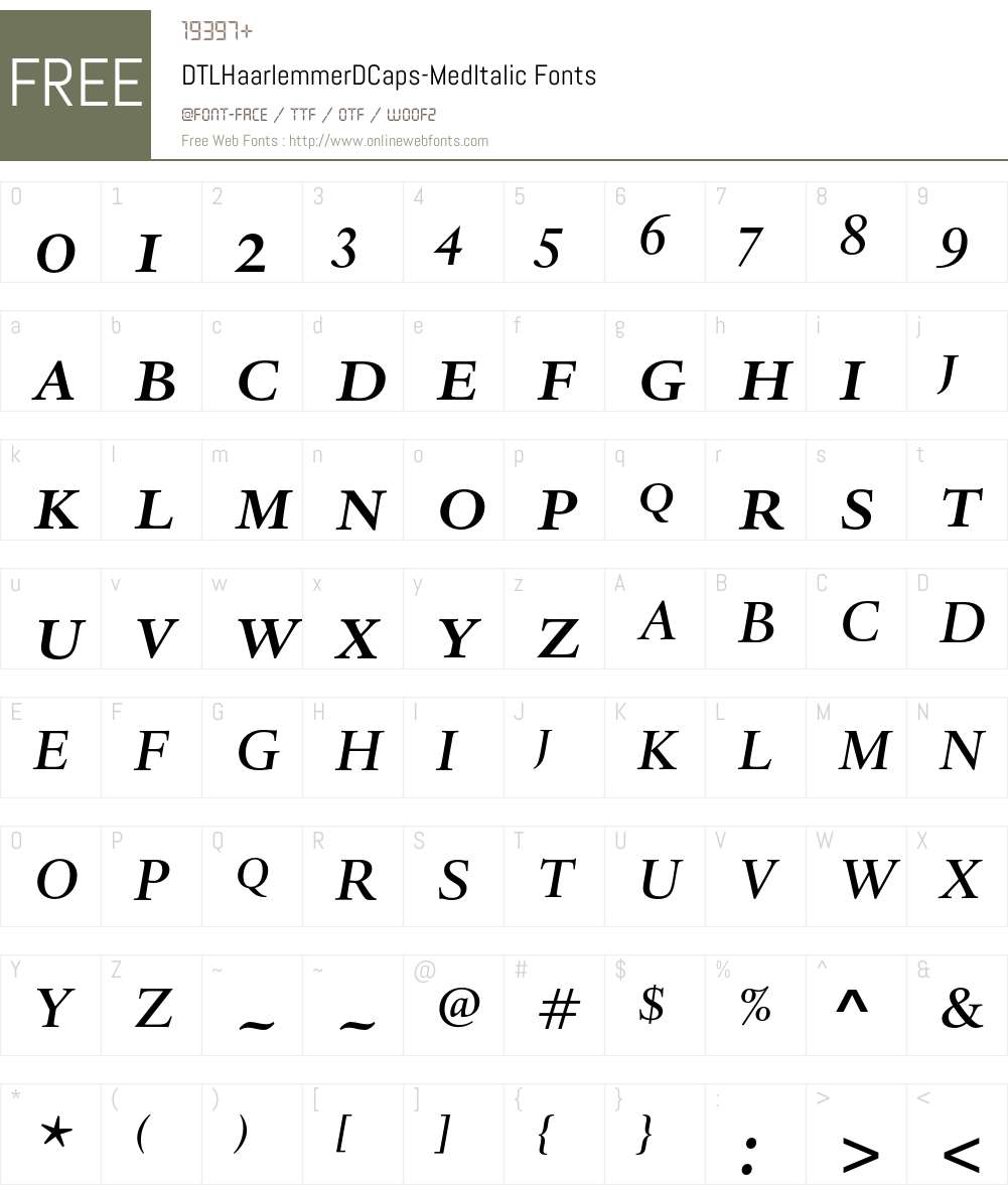 DTLHaarlemmerDCaps Font Screenshots
