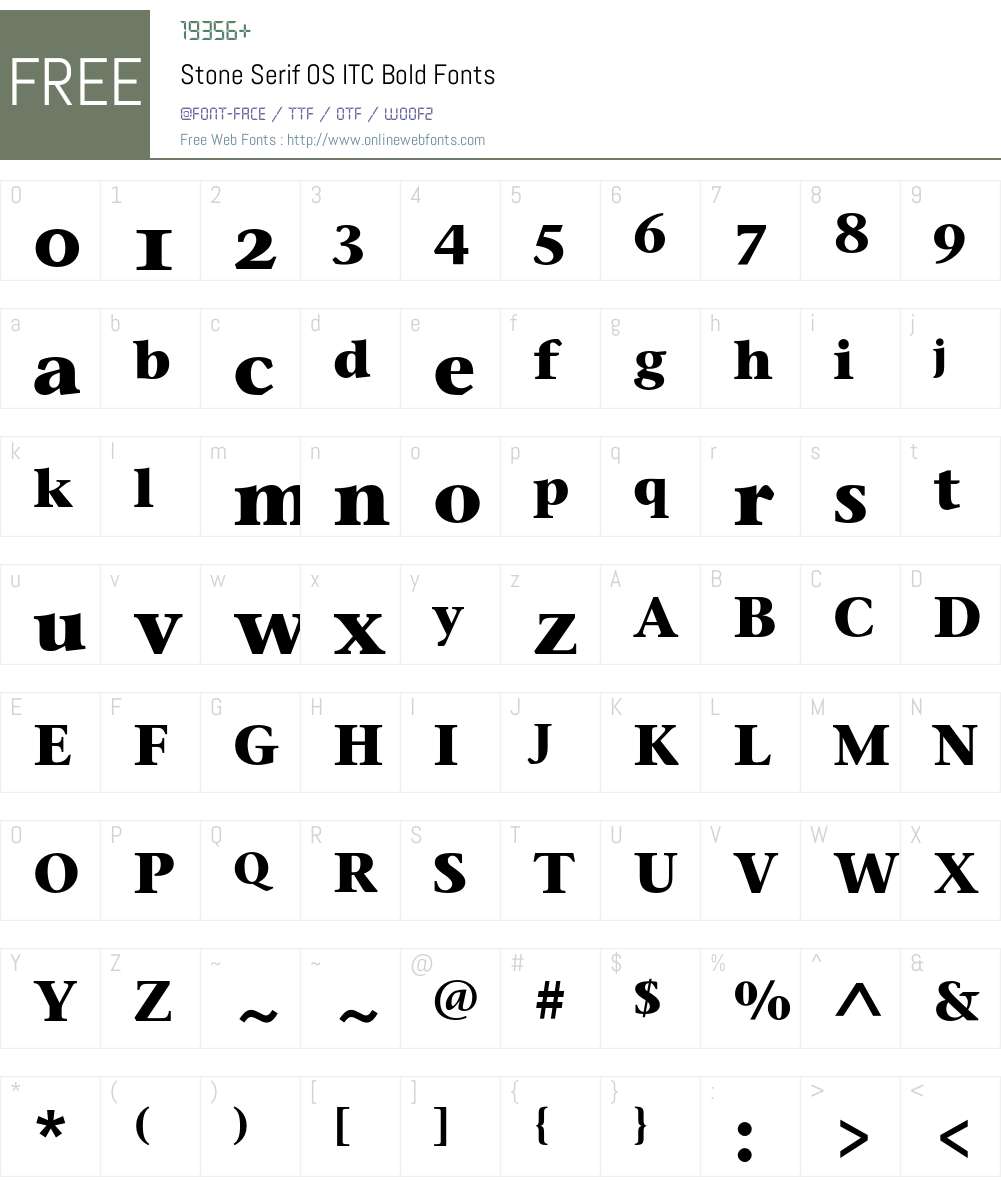 Stone Serif OS ITC Font Screenshots