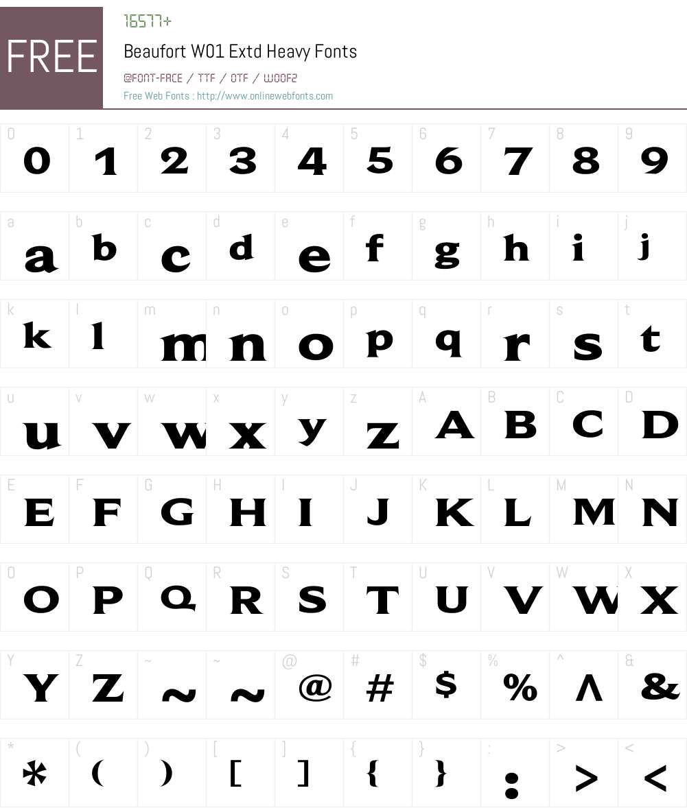 BeaufortW01-ExtdHeavy Font Screenshots