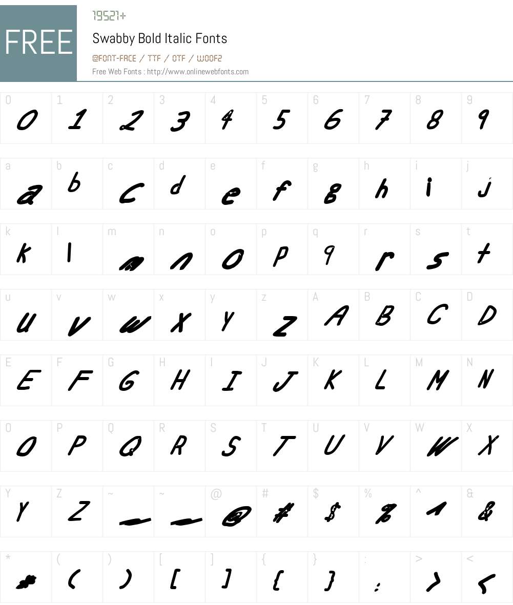 Swabby Font Screenshots