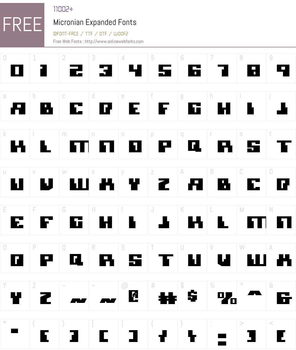 Micronian Expanded Font Screenshots