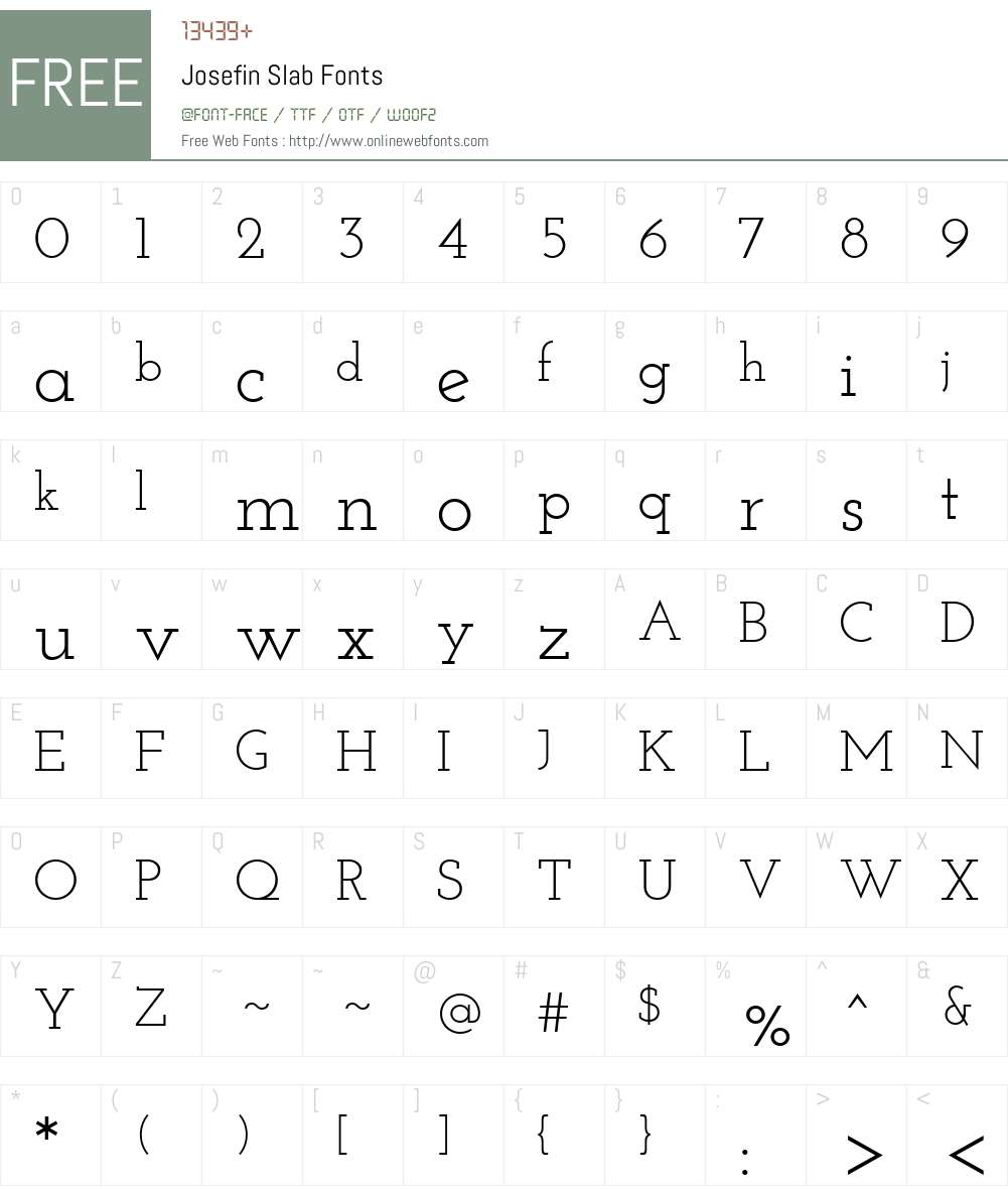 Josefin Slab Font Screenshots
